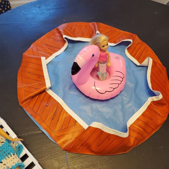 Barbie Pool Party Set Table BBQ Lounger Chairs Floatie *No Dolls - Picture 4 of 5